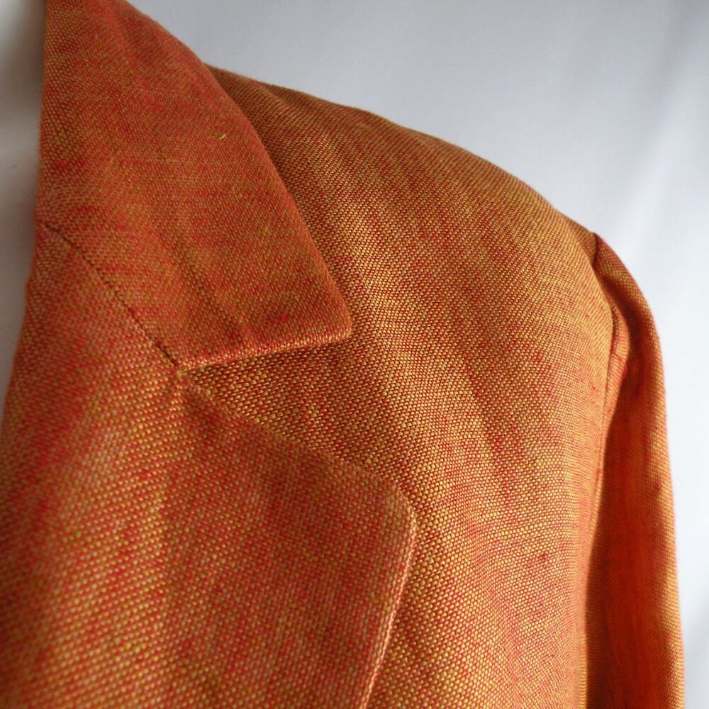 NWOT Gianfranco Ferre Forma Linen Orange unstructured blazer 18 - Picture 6 of 10